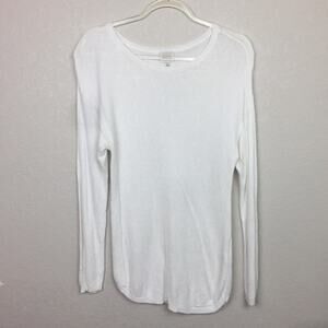 CUPIO White Waffle Knit Sweater Size L